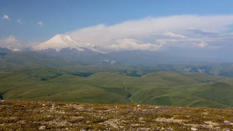 Summer in the mountains of the Caucasus. Formation and movement of clouds Video stock 79396522