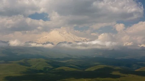 Summer in the mountains of the Caucasus. Formation and movement of clouds Stock Footage 79397791