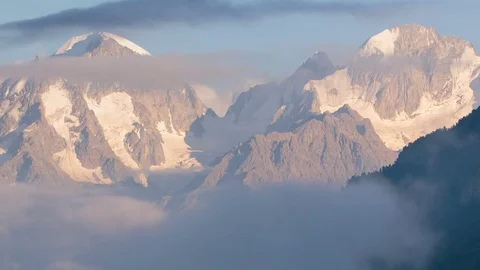 Summer in the mountains of the Caucasus. Formation and movement of clouds Stock Footage 79477232