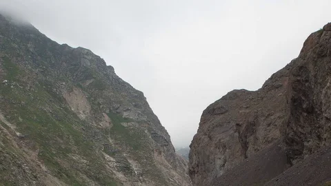 Summer in the mountains of the Caucasus. Formation and movement of clouds Video stock 79477283