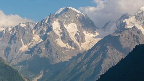 Summer in the mountains of the Caucasus. Formation and movement of clouds Stock Footage 79477669