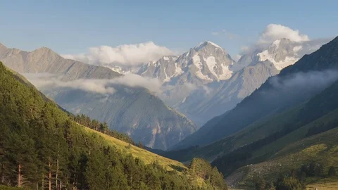 Summer in the mountains of the Caucasus. Formation and movement of clouds Stock-Footage 83335762