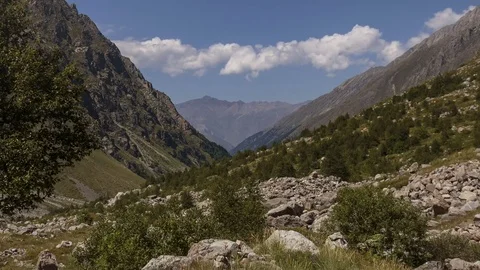 Summer in the mountains of the Caucasus. Formation and movement of clouds Stock Footage 83335962
