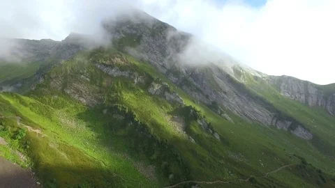 Summer mountains with clouds Stock Footage