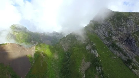 Summer mountains with clouds Stock Footage 70321042