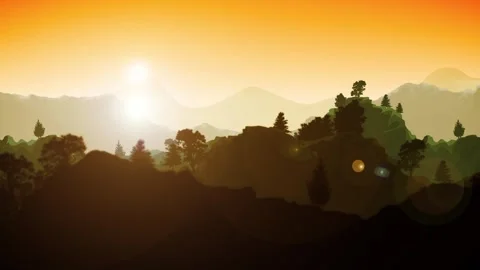 Summer Mountains Landscape Animation Vídeo Stock 335206402
