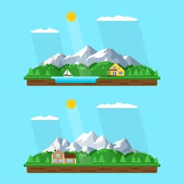 Summer mountains landscape Stock Illustration