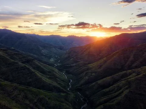 Summer Mountains in Lesotho Stock Photos