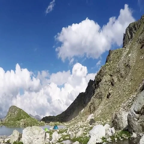 Summer in mountains timelapse Stock Footage 69548369