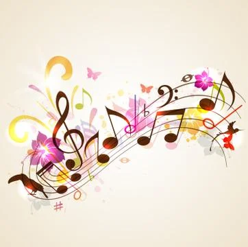 Summer music background Stock Illustration