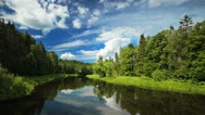 Summer Nature, Forest Lake Landscape, Time-Lapse. Stock Footage