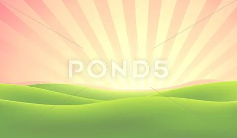 Summer nature sunrise background Stock Illustration