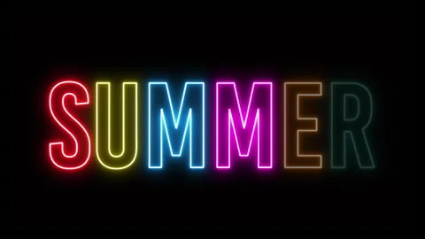 SUMMER NEON TEXT Stock Footage 262334967