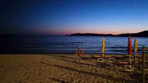 A Summer Night at the Beach Stock Footage 281846718