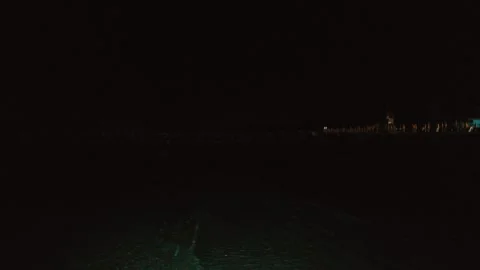 Summer night on the beach, left-to-right movement Stock Footage 279722806