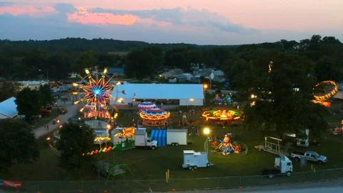 Summer night at the County Fair Video stock 102144505