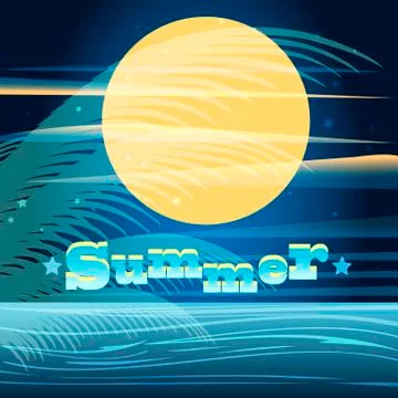 Summer night Stock Illustration