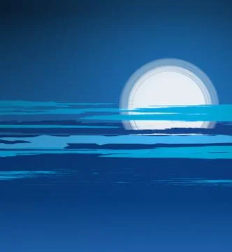 Summer night landscape Stock Illustration