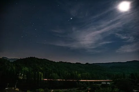 Summer night Stockfoto's