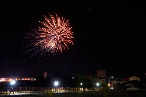 Summer Night's Firework Spectacle Stock Photos