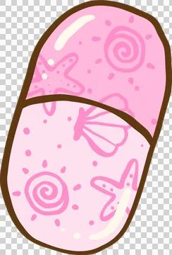 Summer Nurse Capsule with Seashell Elements Hand Drawn Stock Illustration