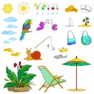 Summer objects Stock Illustration