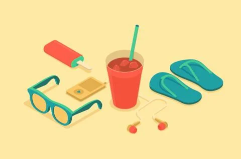 Summer objects Stock Illustration