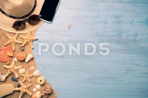 Summer objects for vacation Stock Photos