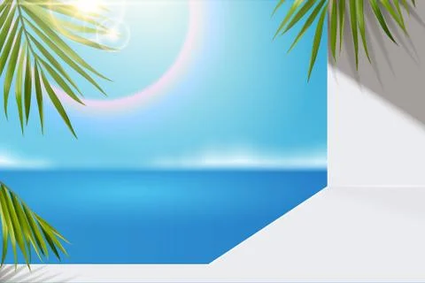 Summer ocean background Illustrazione stock