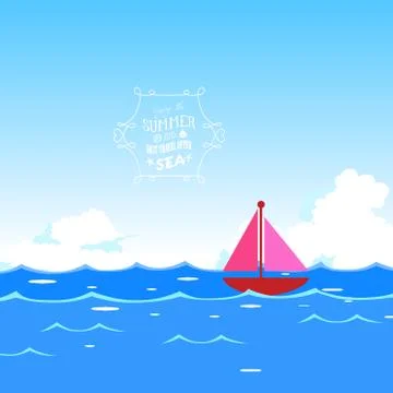 Summer with ocean Stock Illustration