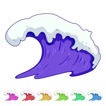 Summer ocean waves cartoon vector graphic Stock Illustration
