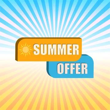 Summer offer over rays Stock Illustration
