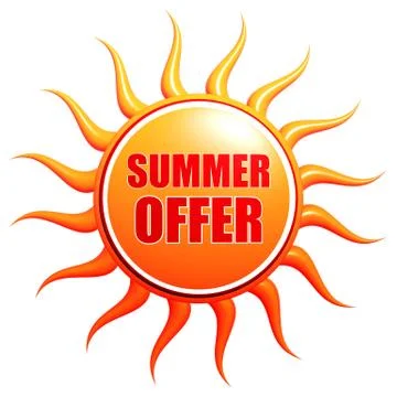 Summer offer in sun Stock Illustration