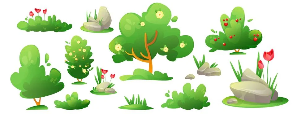 Summer or spring landscape creation nature element Stock Illustration