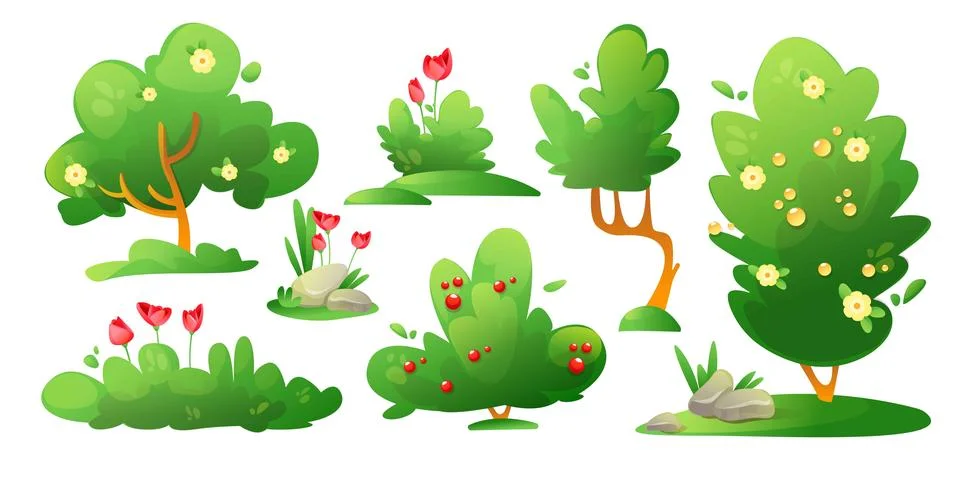 Summer or spring landscape creation nature element 스톡 일러스트