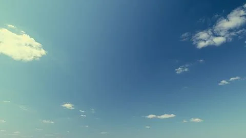 Summer Or Spring Sky With Cloudscape Scattered Across Horizon. Clear Blue Sky Stock Photos