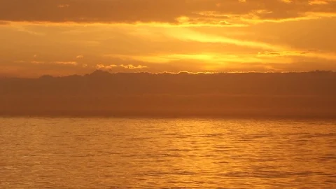 Summer orange sunset on the river, clouds in the sky. Stock Footage 120361358