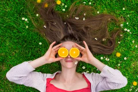 Summer oranges Stock Photos