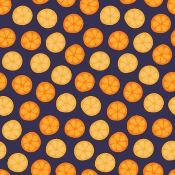 Summer oranges seamless pattern Stock Illustration
