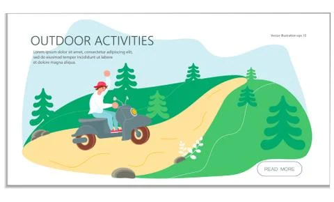 Summer outdoor activity website Stock Illustration