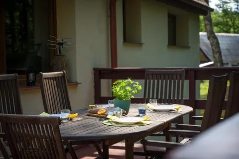 Summer Outdoor Dining Stock Photos