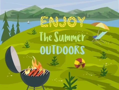 Summer outdoors concept Stock Illustration