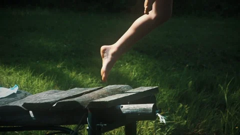 Summer Package 5 | multiple cuts girl child kid jump in water lake splashing Vídeo Stock 119224147