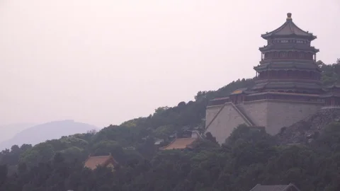 Summer Palace on a hillside Stock Footage 83733714