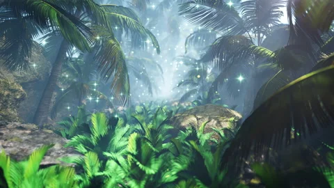 Summer Palm Tree In The Jungle Stock Footage 228908571