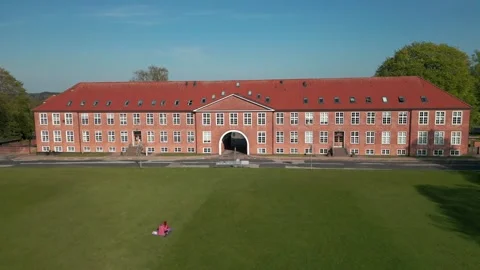 Summer panorama of Viborg, Midtjylland, Denmark. Aerial skyline view of the old  Stock Footage 319906683