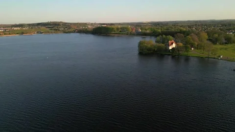 Summer panorama of Viborg, Midtjylland, Denmark. Aerial skyline view of the old  Stock Footage 320305762