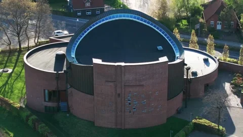 Summer panorama of Viborg, Midtjylland, Denmark. Aerial skyline view of the old  Stock Footage 320306478