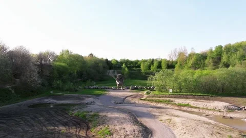 Summer panorama of Viborg, Midtjylland, Denmark. Aerial skyline view of the old  Stock Footage 320306610