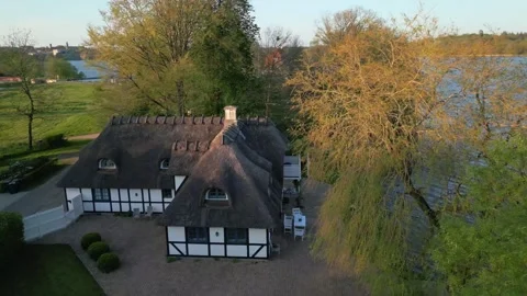Summer panorama of Viborg, Midtjylland, Denmark. Aerial skyline view of the old  Stock Footage 320307101